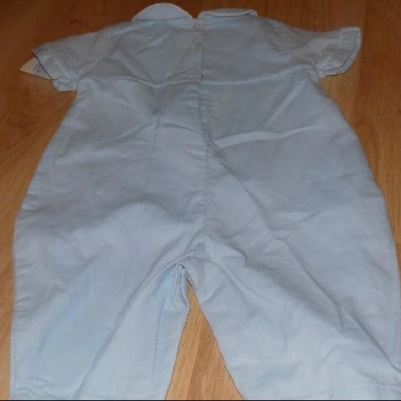 Size 3 Months Petit Ami Light Blue Corduroy One-Piece Romper BRADEN Embroidered - Picture 5 of 5